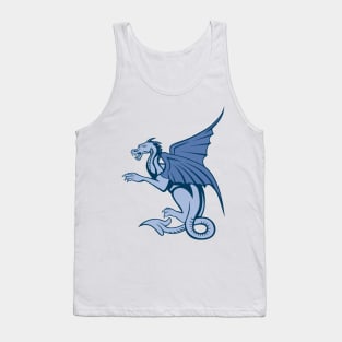 Blue dragon with wings graphic Tank Top